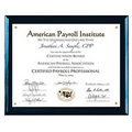 Black Finish Plaque w/ Acrylic Overlay Brass Brad & Foam Pouch (10.5"x13")